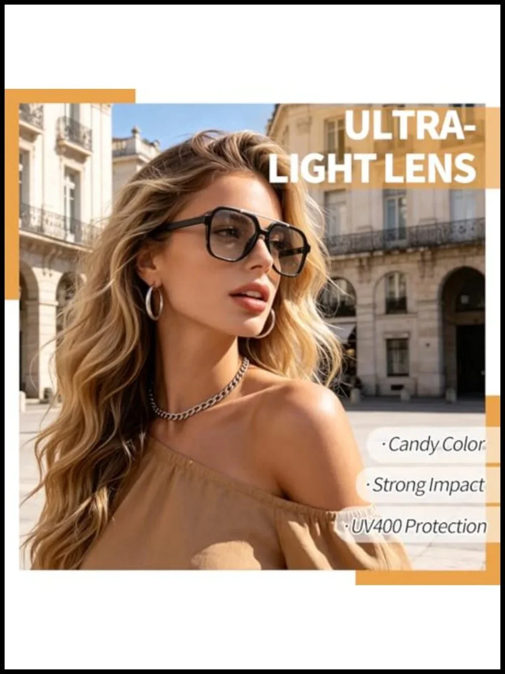 Retro Oversized Aviator Sunglasses 4 Pack Double Bridge UV400 Metal Legs